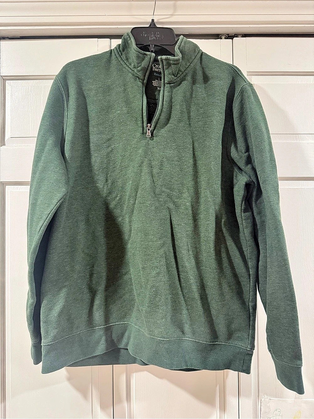 Men’s Croft & Barrow 1/4 Zip Fleece Pullover Green Fleece Quarter Zip Size Large